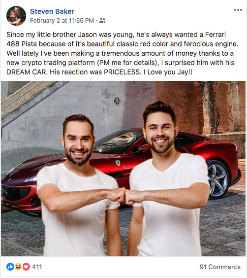 Desde que mi hermano menor era un nino quiso un Ferrari 488 Pista. Gane suficiente con Quantum AI para comprarselo.