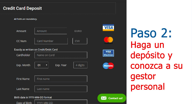 Paso 2: deposito y gestor personal